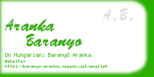 aranka baranyo business card