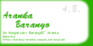 aranka baranyo business card
